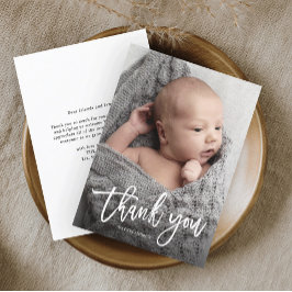 Handskrivet fotopapport Baby - tackkort