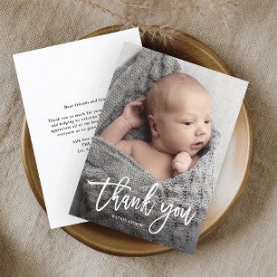 Handskrivet fotopapport Baby - tackkort