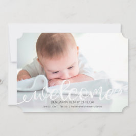 Handskrivet fotopatbubblingskort för Baby Meddelande