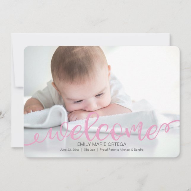 Handskrivet fotopatbubblingskort för Baby Meddelande (Framsida)