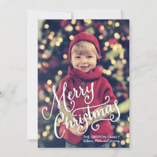Handskrivet fotoport för God jul Julkort