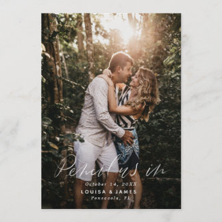 Handskrivet Lodrät Foto Spara datum Inbjudningar