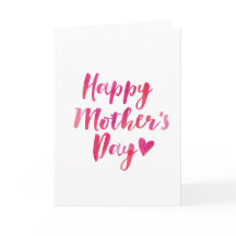 Handskrivet Mors dag-kort med vattenfärg