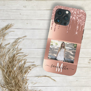 Handskrivet namn Rose Gold Metall Glitter Foto 