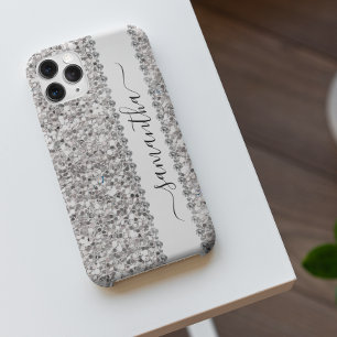 Handskrivet namn vit diamant glitter look
