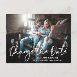 Handskrivet penselskript ändrar datumfoto vykort