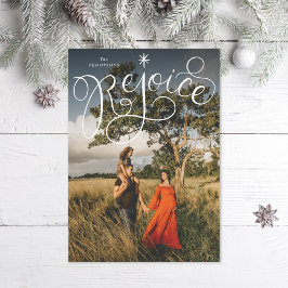 Handskrivet Rejoice-julfoto Julkort