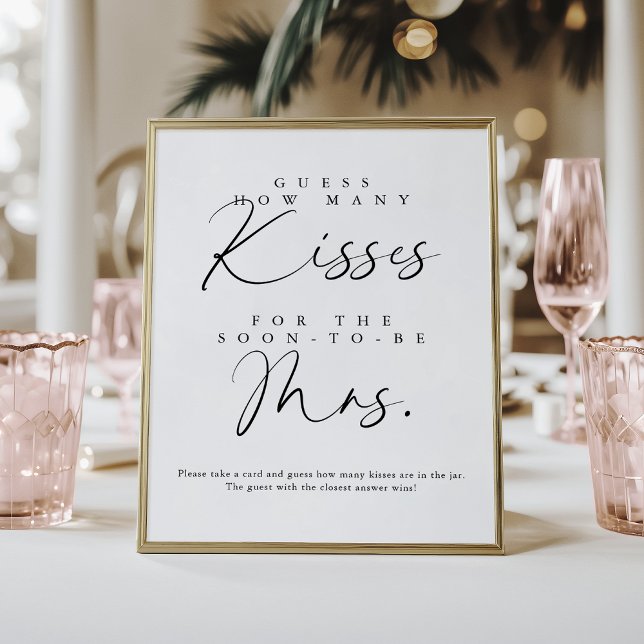 Handskrivet skript för elegant hur många Kisses-sp Poster (Skapare uppladdad)