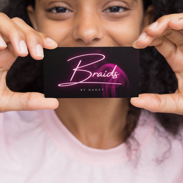 Handskrivet skript för shock rosa Neon & Smoke Bra Visitkort (Skapare uppladdad)