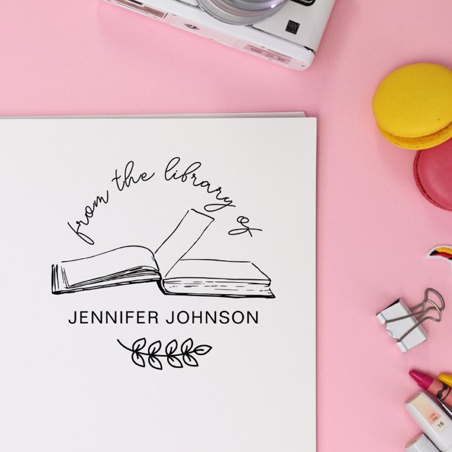 Handskrivet skript från Bibliotek i Bok Stämpel (Skapare uppladdad)