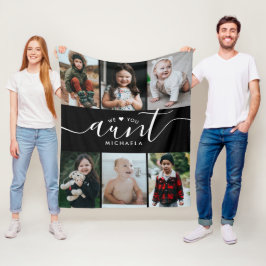 Handskrivet skript Kärlek You Moster (Namn) 6-foto Fleecefilt