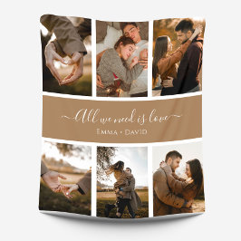 Handskrivet skript med Namn 6-foto Fleecefilt