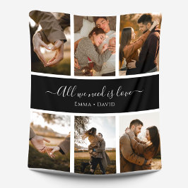 Handskrivet skript med Namn 6-foto Fleecefilt