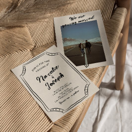 Handskrivet skript Modern Quirky Photo Bröllop Inbjudningar