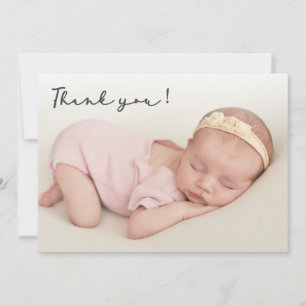 Handskrivet skript Nyfödd Baby Photo Tack Kort