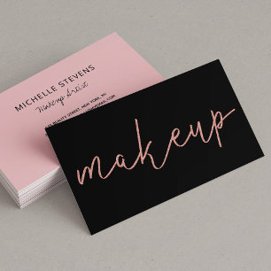 Handskrivet skript Ro Guld Black Makeup Artist Visitkort