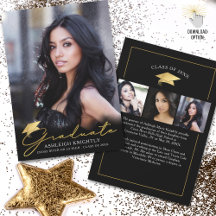 Handskrivet skript svart 4-foto i Guld Student