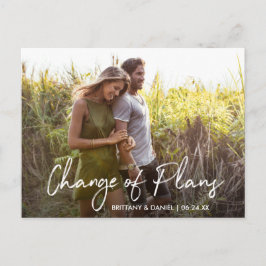 Handskrivet skriptändring av plan - foto vykort