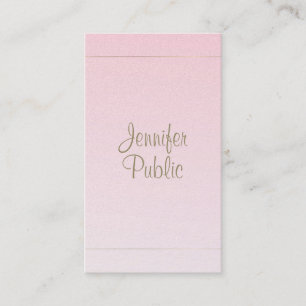 Handskrivet skriva rosa guld- Luxe för Calligraphy Visitkort