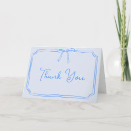 Handskrivet tack: Kortet Cute Blue Coquette-fack Tack Kort