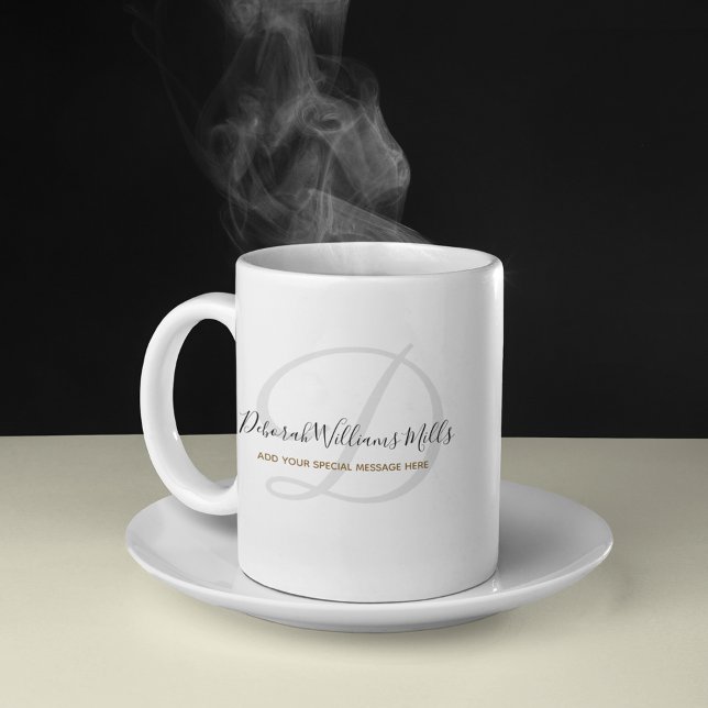 Handskrivet teckensnitt stil monogram magisk mugg (elegant monogram)