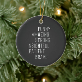 Handskrivna barn i den moderna far-definitionen na julgransprydnad keramik