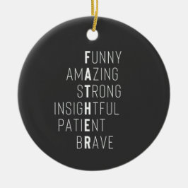 Handskrivna barn i den moderna far-definitionen na julgransprydnad keramik