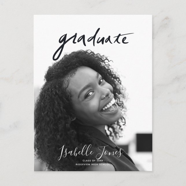 Handskrivna brev - minimalistiskt foto Studenten Meddelande Vykort (Framsida)