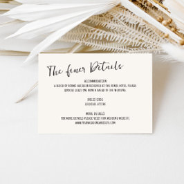 Handskrivna Bröllopsdetaljer Tilläggskort