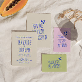 Handskrivna färgfulla återköldstilta unika Bröllop Inbjudningar