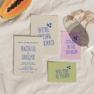 Handskrivna färgfulla återköldstilta unika Bröllop Inbjudningar