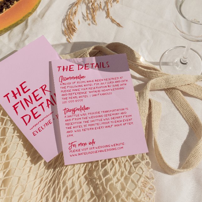 Handskrivna färgglada funky bröllopsdetaljer  tilläggskort (Skapare uppladdad)