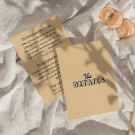 Handskrivna färgrika Retro Moderna Bröllopsdetalje Tilläggskort