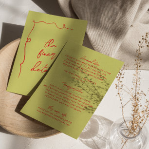 Handskrivna färgstarka, feta, moderna Bröllop-deta Tilläggskort