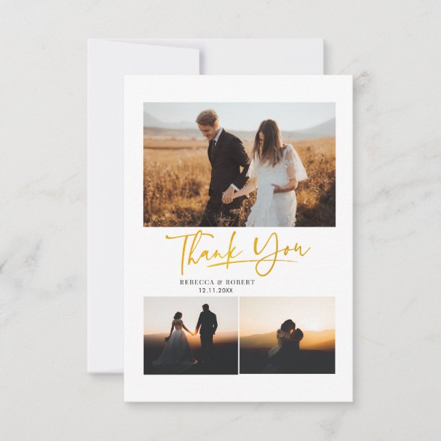 Handskrivna fotnoter för Bröllopsdag Tack (Framsida)