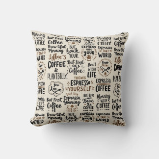 Handskrivna kafferesitat kudde