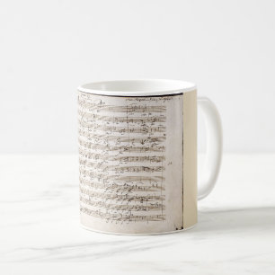 Handskrivna Mozarts noterar den idérika Kaffemugg