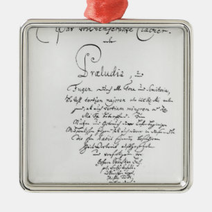 Handskrivna Titlepage av den blandade brunnen Julgransprydnad Metall