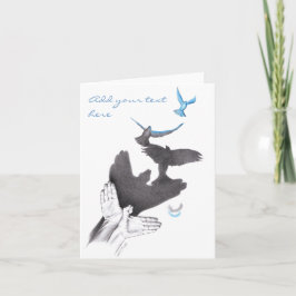 Handskuggande fåglar Illusion Surreal konst Kort