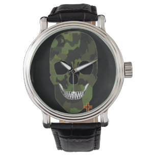HANDSKULL Arméns klocka manar läder B2