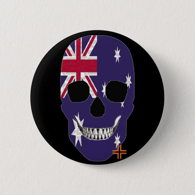 HANDSKULL Australien, rund bricka B2 Knapp (Framsida)
