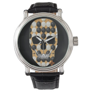 HandSKULL Burkur manar, läder B2 Armbandsur
