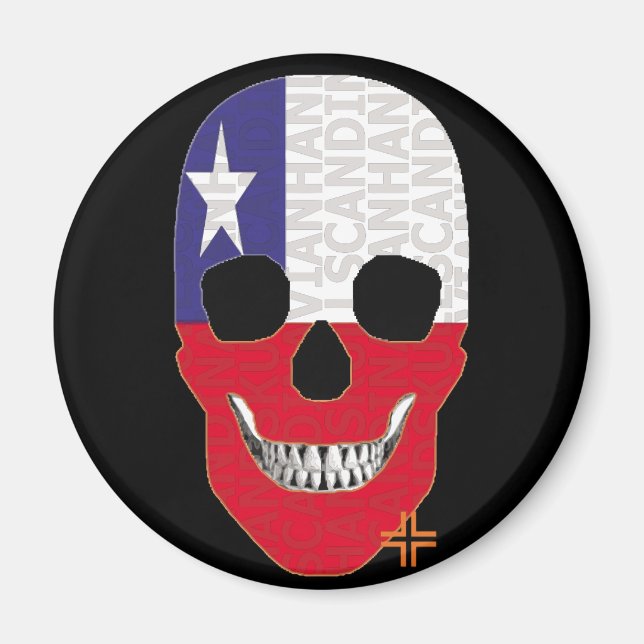HANDSKULL Chile, runda magnet B2 (Framsidan)