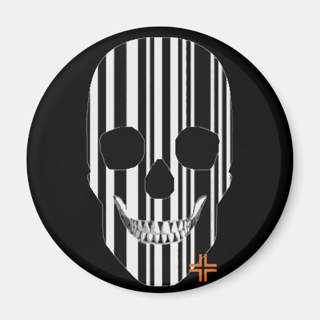 HANDSKULL Codebar Round Magnet B2 (Framsidan)