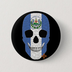 HandSKULL El Salvador Rund Badge Black B2 Knapp
