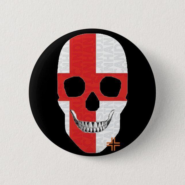 HANDSKULL England Round Badge Black B2 Knapp (Framsida)