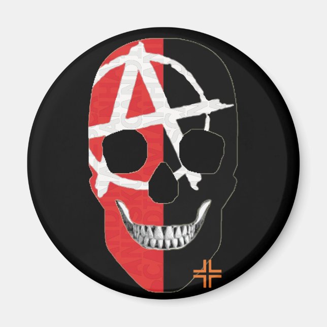 HANDSKULL FAI round magnet B2 (Framsidan)