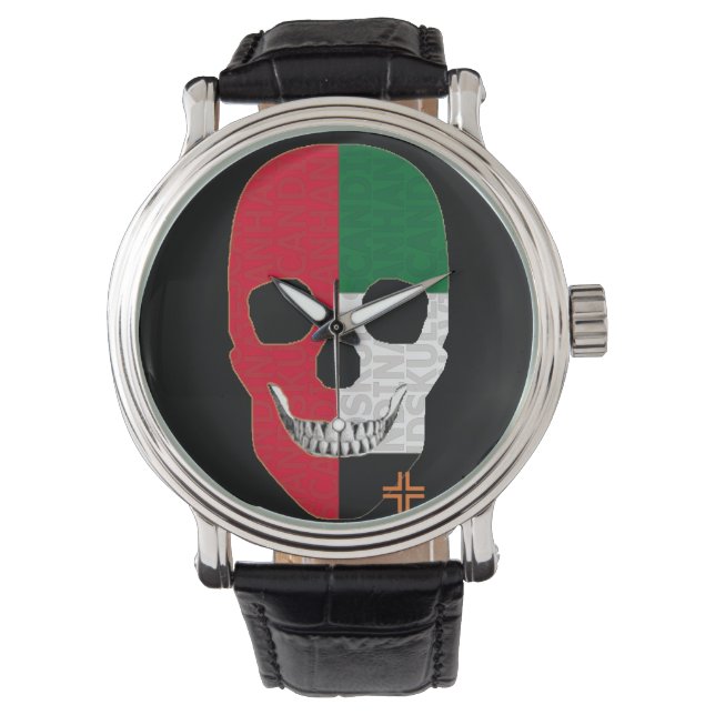 HANDSKULL Förenade Arabemiraten tittar på läder av Armbandsur (Framsida)