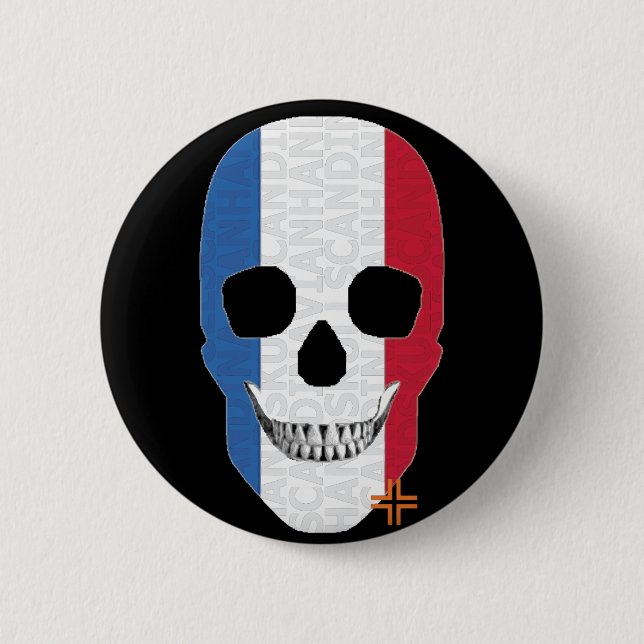 HANDSKULL Frankrike Round Badge B2 Knapp (Framsida)