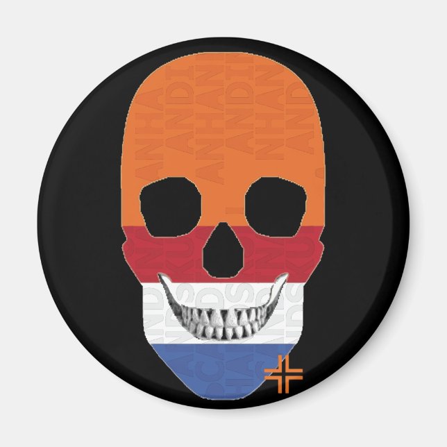 HANDSKULL Holland round magnet B2 (Framsidan)